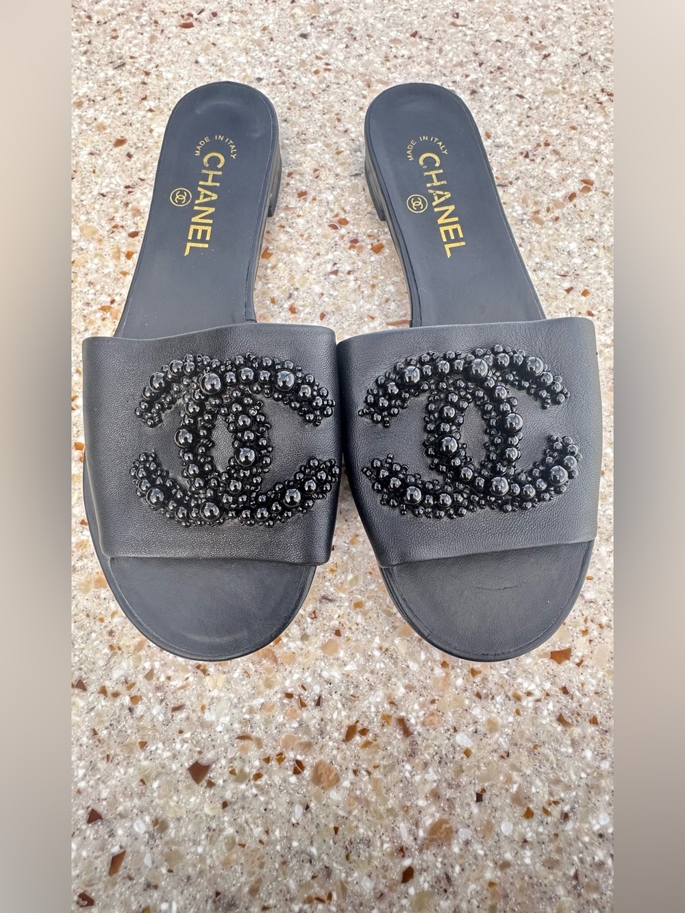 Chanel Embellished CC Mule Sandals. US size range is 10 to 10.5 EU Sz 41C - Picture 3 of 11